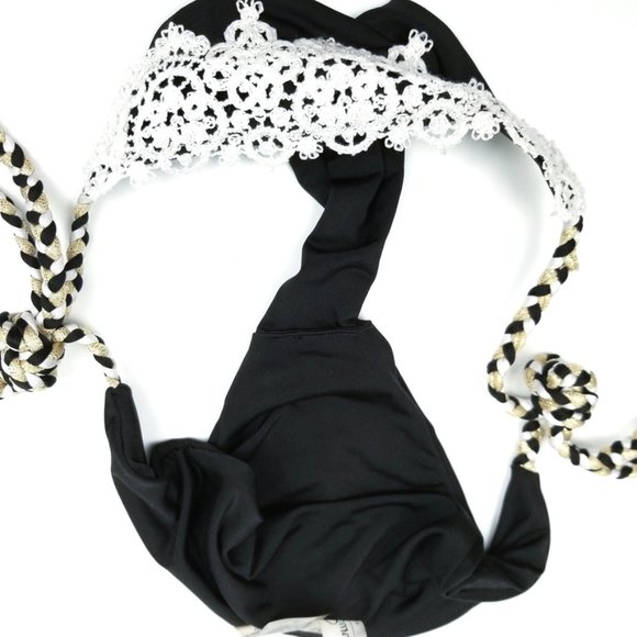 BEACH BUNNY | Black Lace Scrunch Butt Bikini Small - Picture 13 of 13